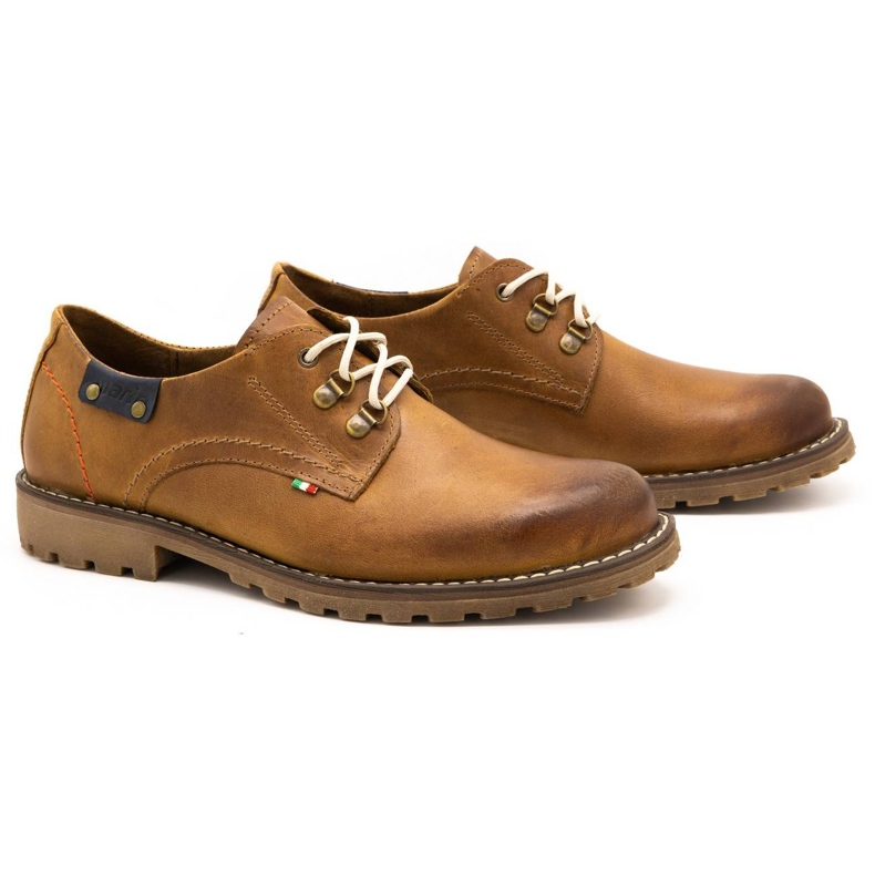 Olivier Men's shoes 812MP red leather ankle boots brown orange 2