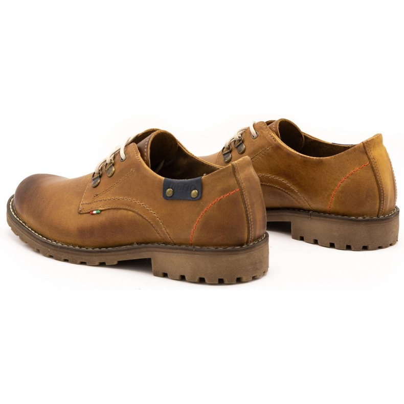 Olivier Men's shoes 812MP red leather ankle boots brown orange 5