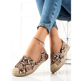 TRENDI Classic Espadrilles Snake Print beige brown 1
