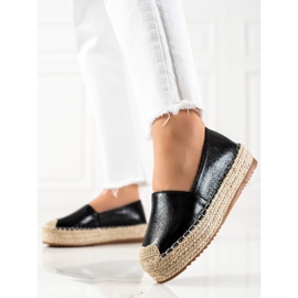 Clowse Shimmering Black Espadrilles 2