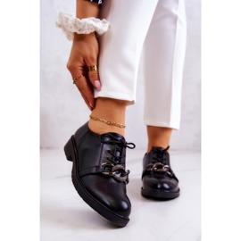 S.Barski Leather shoes tied with a black larosa ornament 1
