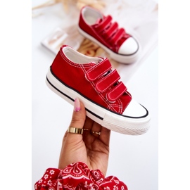 Children's Red Bernie Velcro Sneakers 1