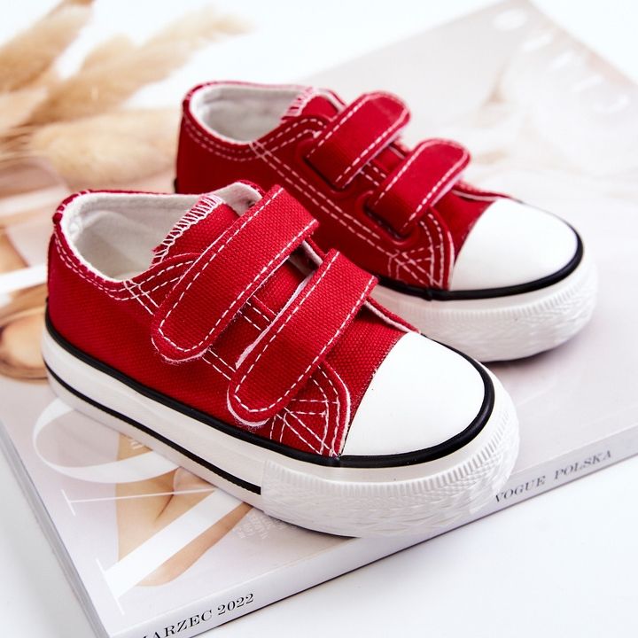 Children's Red Bernie Velcro Sneakers 2