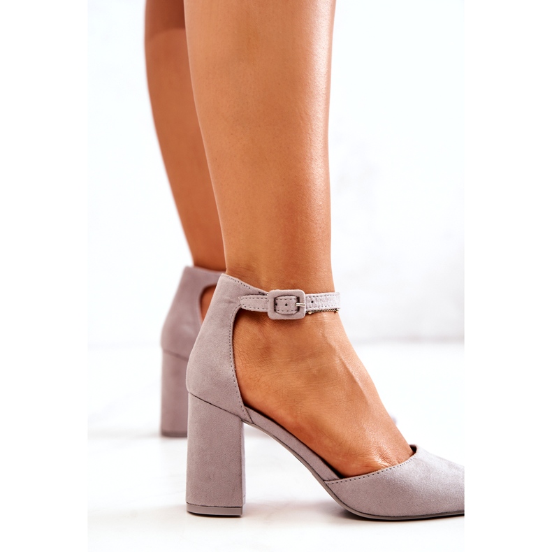 PS1 Women's Pumps On A Heel Suede Gray Harye grey 1