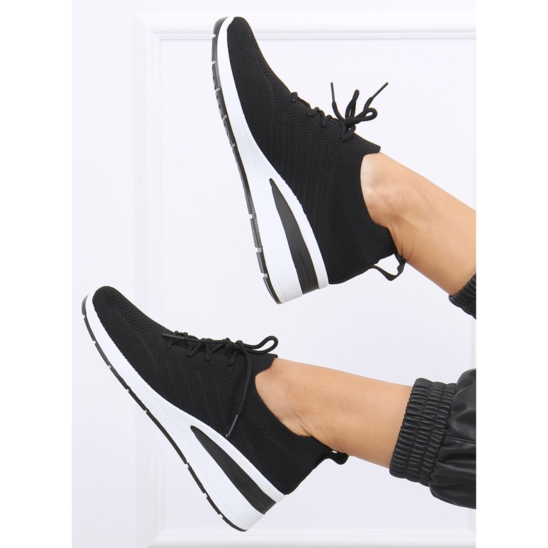 Sock wedge shoes Binita Black 1