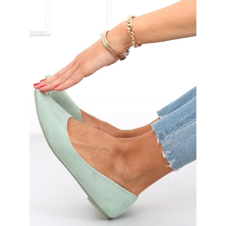 Pari Green smooth suede ballerinas 1