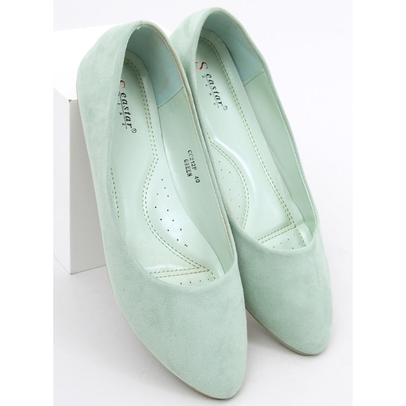 Pari Green smooth suede ballerinas 2