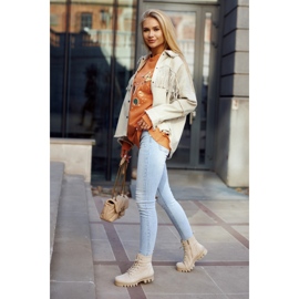 S.Barski Suede Boots Trappers With Light Gray Layden Stitching beige 1