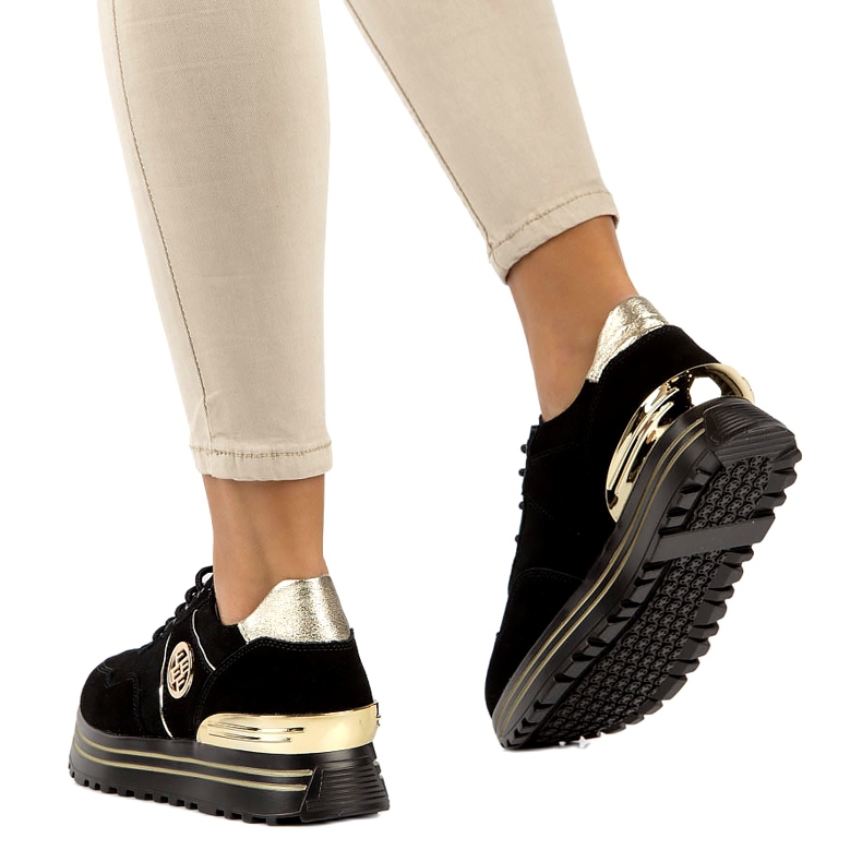 Leather Sneakers Filippo DP3538 / 22 BK GO black 2