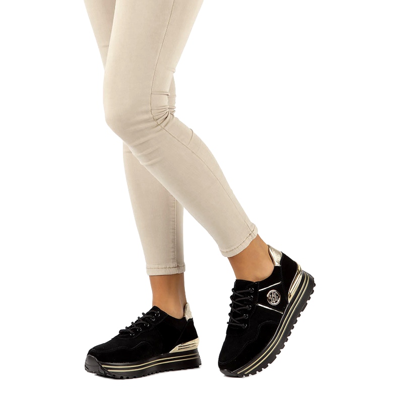 Leather Sneakers Filippo DP3538 / 22 BK GO black 5