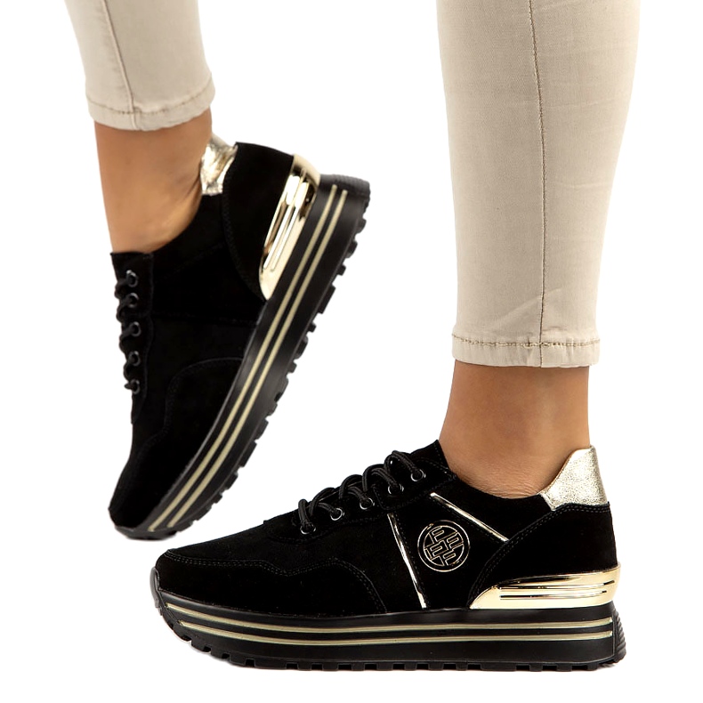 Leather Sneakers Filippo DP3538 / 22 BK GO black 1