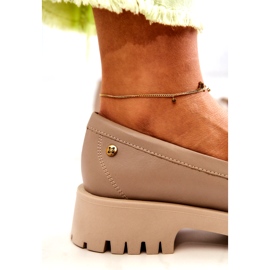 Women's leather shoes Fringes Maciejka 05497-04 Beige 5