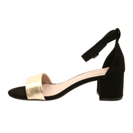 Black and Gold Sandals On A Bar Evento 20SD98-1618 golden 1