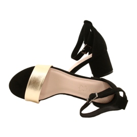 Black and Gold Sandals On A Bar Evento 20SD98-1618 golden 5