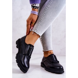 S.Barski Women's Leather Slip-On Shoes Black Kirstee 2