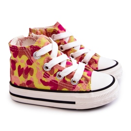 Children's High Sneakers With A Pink-Yellow Filemon Zipper 1