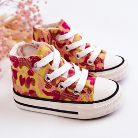 Children's High Sneakers With A Pink-Yellow Filemon Zipper 2