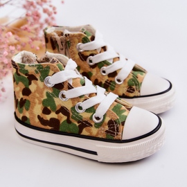Children's High Sneakers Beige-Green Filemon 2