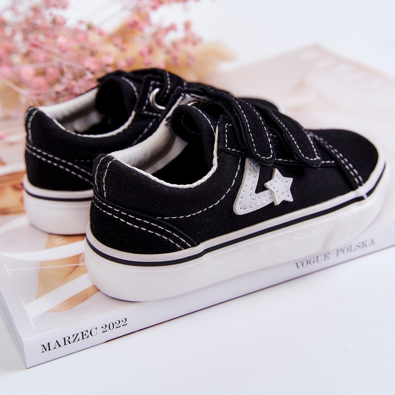 FR1 Classic Children's Black Sneakers With Velcro Phiris 2