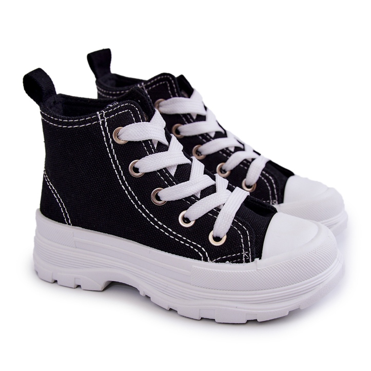 FR1 Children's High Sneakers Black and White Freeze 1