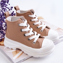 FR1 Children's High-top Sneakers Light brown Freeze 1