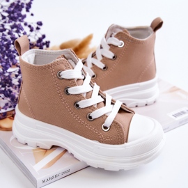 FR1 Children's High-top Sneakers Light brown Freeze 2
