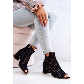 Leather Openwork Boots Maciejka 05420-43 Black 2