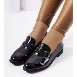 Women's black lacquered Zettici moccasins 1