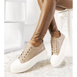 Beige sneakers with a thick Luther sole 2