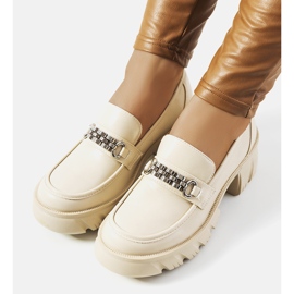 Beige loafers on a thick Ruth sole 1