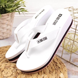 Flip-flops on the Big Star W JJ274A333 wedge heel white 2