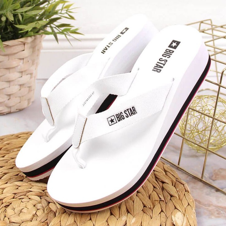 Flip-flops on the Big Star W JJ274A333 wedge heel white 2