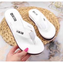 Flip-flops on the Big Star W JJ274A333 wedge heel white 3