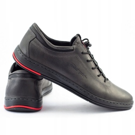 Polbut Men's leather casual shoes K23 gray grey 2