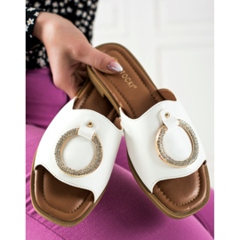 W. Potocki White Slippers With Potocki Ornament 1