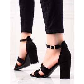 Evento Suede high-heeled sandals black 1