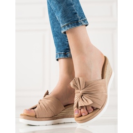 W. Potocki Wedge Sandals Potocki beige brown 1