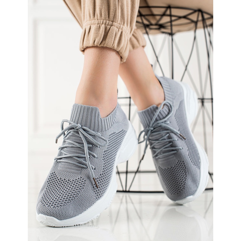 Renda Gray Lace-up Sneakers grey 2