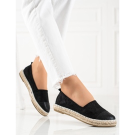 TRENDI Black Espadrilles With Glitter 2