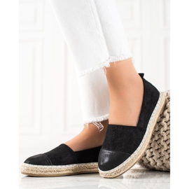 TRENDI Black Espadrilles With Glitter 1