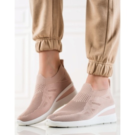 TRENDI Wedge Slip-On Sneakers pink 1