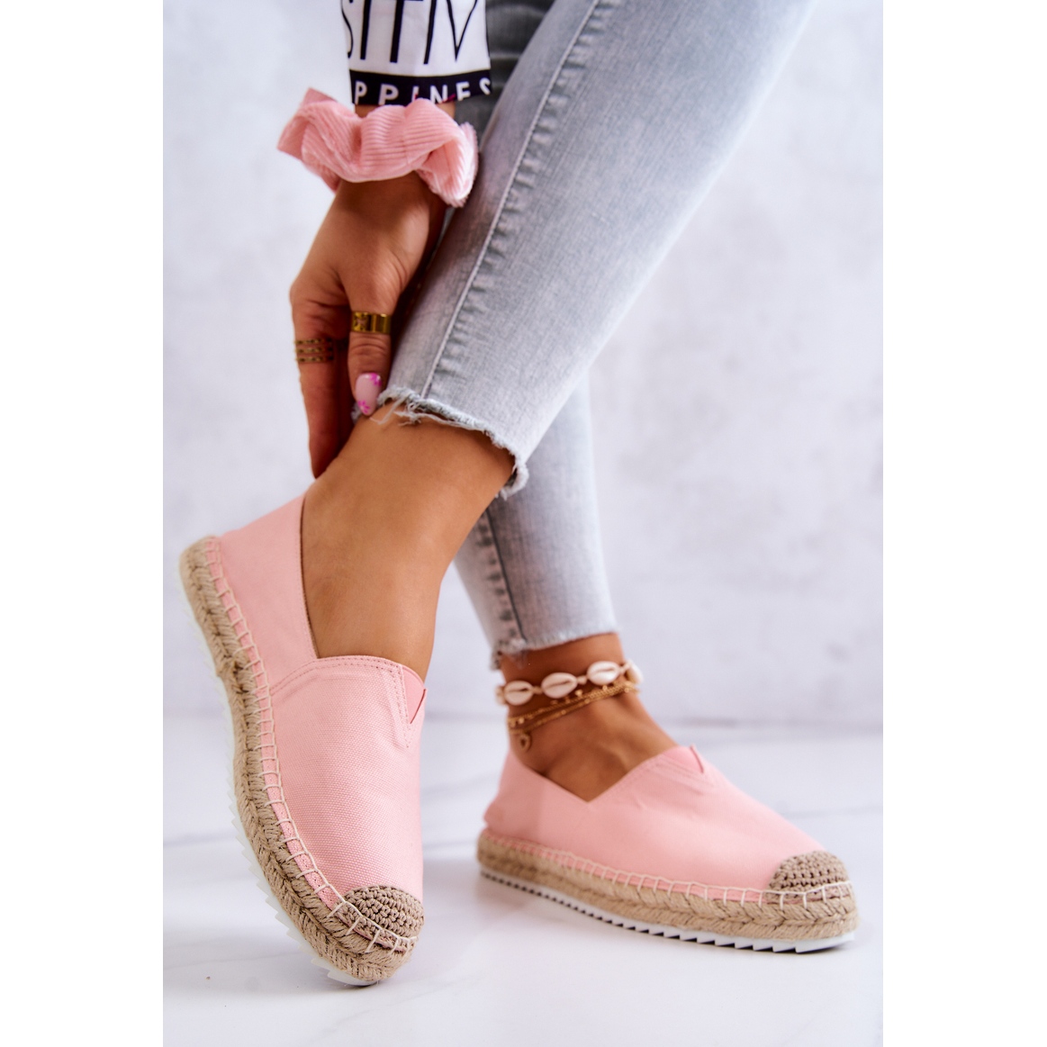 Espadrilles On A Braided Sole Big HH274496 Pink -