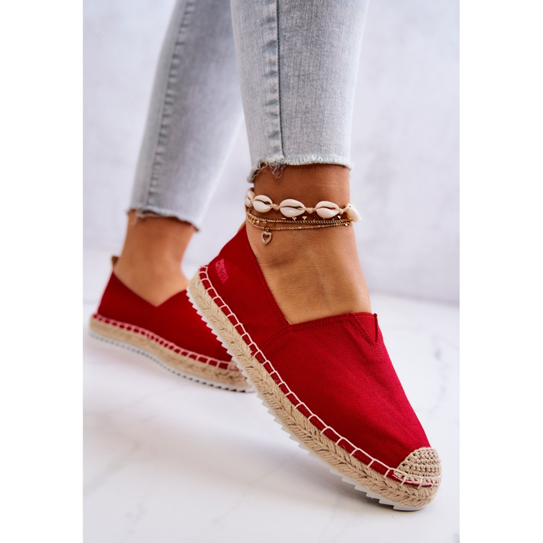 Red Espadrilles On A Braided Sole Big Star HH274494 2