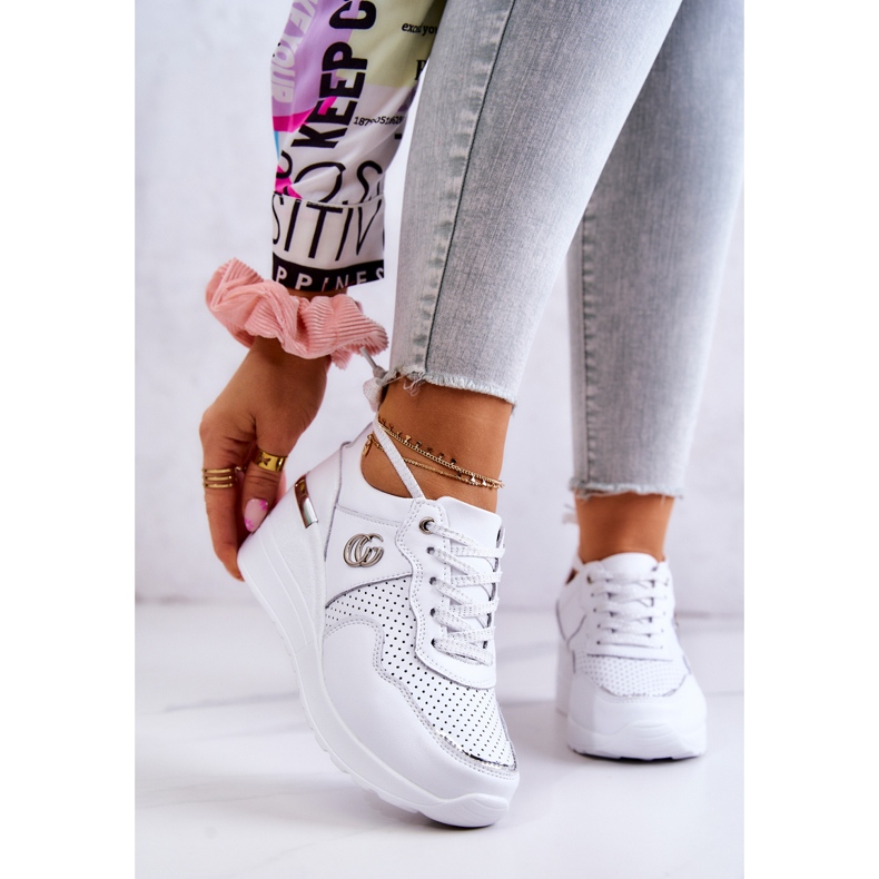 S.Barski Women's Sports Leather Shoes Sneakers White Loissa 1