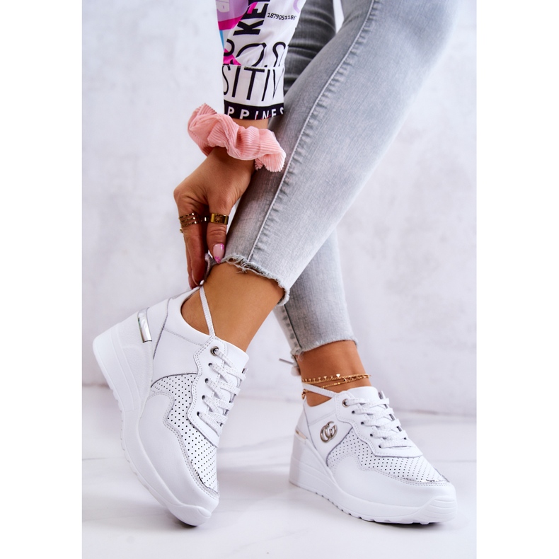 S.Barski Women's Sports Leather Shoes Sneakers White Loissa 2