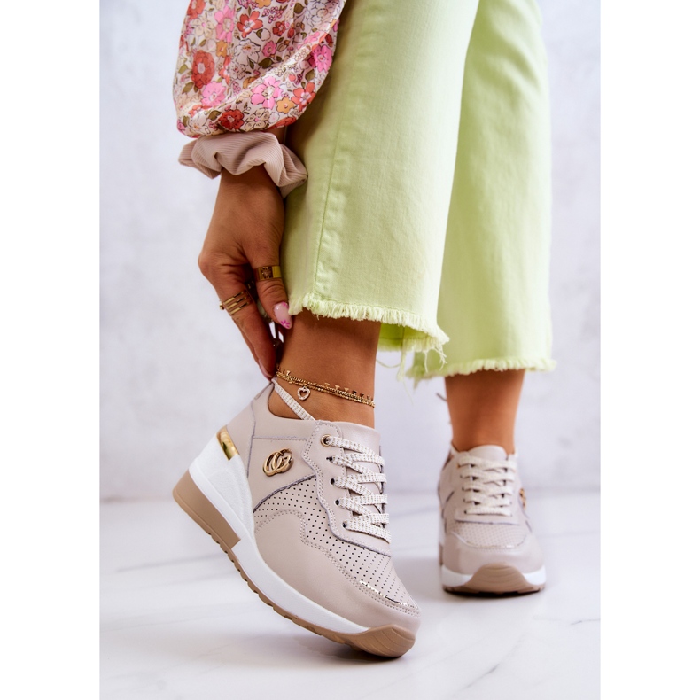 S.Barski Women's Leather Sport Shoes Sneakers Beige Loissa 1 S.Barski Women's Leather Sport Shoes Sneakers Beige Loissa 1