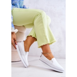 Women's Leather Sneakers Slip-On S.Barski White 5