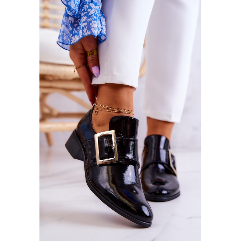 PA2 Patent leather shoes with a buckle Black Taliya 1 PA2 Patent leather shoes with a buckle Black Taliya 1