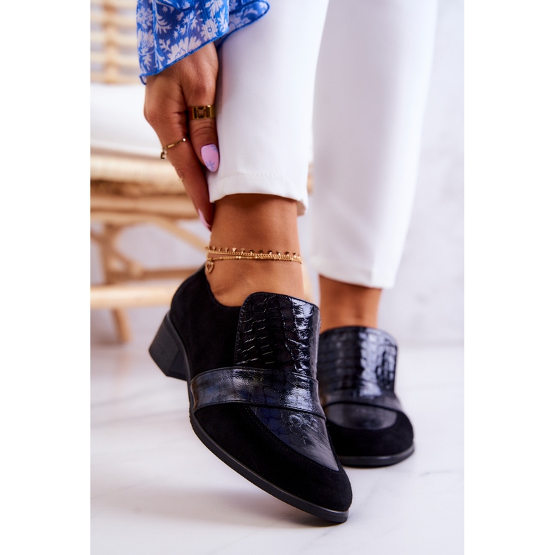 PA2 Black Mariene Suede Snake Shoes 1