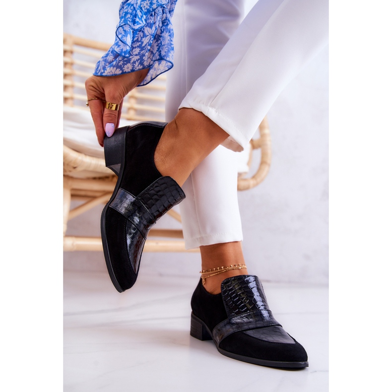 PA2 Black Mariene Suede Snake Shoes 2